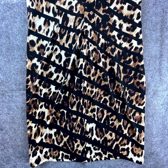 Cache Dress Large Leopard Print Stretch Side Zip Maximalist Luxe Mobwife 90s Y2K - Picture 7 of 7